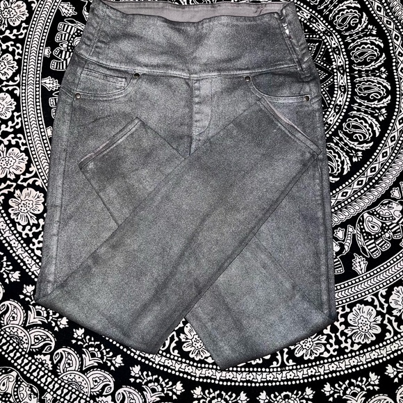 Spanx Silver/Grey Pewter Wax Skinny Jeans - Picture 3 of 6